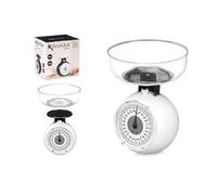 Báscula de Cocina Mecánica con Recipiente Medidor Desmontable - Capacidad hasta 5 kg | Báscula Analogica - Facil de Usar para Pesar Alimentos, Liquidos | No necesita pilas (1.1 Litros)