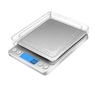 Báscula De Cocina Portátil - Báscula Digital Para Alimentos De Acero Inoxidable, Capacidad De 3 Kg, Científica De Alta Precisión Para Precisión De 0,1 G, Conteo De Quilates, Carga USB, Apagado Automát