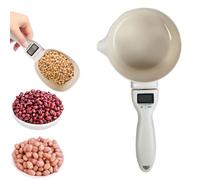 Báscula de cuchara medidora digital recargable por USB, cuchara de pesaje electrónica redonda grande para cocina, capacidad de 800 g, pantalla LCD de alta precisión de 1 g con orificio para colgar