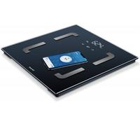 Báscula digital de vidrio negra 180 kg IMC pantalla LED apagado automático Depau