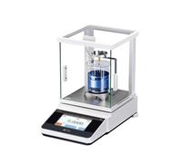 Báscula de equilibrio analítica, precisión de 0,0001 g, densidad de líquido y medición específica, conteo de piezas, interfaz RS232, escudo de tiro para experimentos