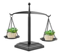 Báscula de equilibrio de metal vintage, báscula de justicia decorativa antigua, portavelas de granja y soporte para joyas, decoración del hogar de estilo retro