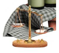 Báscula de equilibrio en miniatura, 1:12, decoración de casas de muñecas, escultura de escultura de mini equilibrio, figura de escala de ley de justicia, para baños, cocinas, dormitorios, aulas y