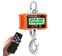 Báscula de Grúa 2000kg/4400lb, Crane Scale Báscula Colgante Industrial de Alta Precisión con Control Remoto y Sensor Preciso y Pantalla LCD y Gancho, Ideal para Granja, Fábrica, Construcción