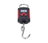Báscula de grúa industrial resistente, báscula de gancho electrónica de 200 kg, pesaje portátil Steelyard con retroiluminación LCD para compras de comestibles, equipaje, pesca (rojo y negro)