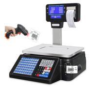 BáScula De ImpresióN De Etiquetas De Precio Báscula digital de mesa para pesaje comercial, cálculo de precios, para supermercados, básculas para paquetes de productos, pantalla LCD.