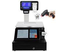 Báscula de impresión de etiquetas de precio con pantalla de doble cara comercial con cajón de efectivo, Báscula de cálculo de precio digital Impresora térmica Báscula de código de barras electrónica