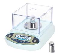 Báscula de laboratorio de 500 g x 0,001 g, balanza analítica precisa de alta precisión con parabrisas, báscula científica electrónica de laboratorio de precisión digital (con peso de calibración de
