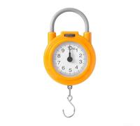Báscula de pesca de mano con gancho de hierro, báscula mecánica portátil para colgar, para pesca, al aire libre, camping, cocina, alta precisión, diseño ABS compacto (amarillo)