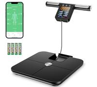 Báscula de Peso Corporal, 8 Electrodos Bascula Bioimpedancia, Con pantalla LCD HD y Mango Retráctil, Bascula de Baño mit APP, 32 Datos de Medición para Medir la Grasa Corporal, el BIM, etc