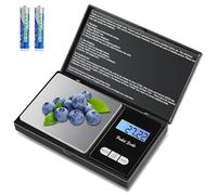 Báscula de Precisión 500g / 0.01g,Balanzas de Portátiles, Báscula de Joyería,con Pantalla LCD y 7 Unidades, Función de Tara,Plataforma de Acero Inoxidable