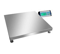 Báscula de suelo, plataforma précise para Entrepot, pèse-colis, con bandeja de acero inoxidable 500 x 500 mm y visualizador separado - 200 kg