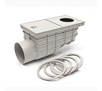 Báscula derecha Lluvia Sink Buzón con rejilla Ø 110 mm - 171 mm profundidad de montaje gris negro Válvula antirretorno rückstau cierre olor Tapa Lluvia Tubo Canalón drenaje Colador
