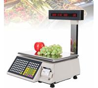 Báscula digital comercial de cálculo de precios con pantalla de doble cara e impresora térmica de etiquetas para minoristas, supermercados y tiendas de alimentos