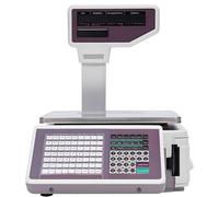 Báscula Digital con impresión de Etiquetas de Precio, báscula de cálculo de Precios con Pantalla de Poste, Capacidad de 60 LB, para supermercados, fruterías y cafeterías.