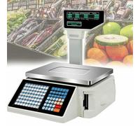 Báscula Digital con impresión de Etiquetas de Precios y pesaje de códigos de Barras con Pantalla Dual para conteo preciso y Caja registradora, Ideal para gestión de inventario en supermercados y Alma