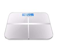 Báscula digital con pantalla LCD， Báscula de baño de vidrio，Exhibición del LCD de la contraluz ， Incluida Herramienta de Medida y 1 Cable de datos de carga USB (Color : White)