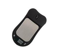 Báscula Digital de Bolsillo 0,01 G Forma de Ratón 500g | Mini Balanza Electrónica Negra, para Café y Monedas, Portátil, Ligera, sin Batería Incluida
