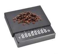 Báscula digital de café con temporizador, escala de cocina recargable por USB, precisión de 0,1 g, 2 kg, herramienta de preparación de espresso para verter y baristas (negro)