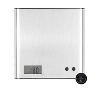 Báscula digital de cocina Arc Salter 1087 SSDR, capacidad máxima de 3 kg, diseño curvo, báscula de cocina para el hogar, pantalla LCD, fácil de limpiar, Añadir y pesar, compacta, acero inoxidable