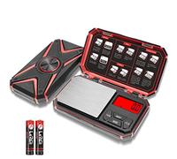 Báscula Digital de precisión 1000g/0.1g, Básculas de cocina, Mini Balanzas de alimentos, Báscula de Joyería para Cocina, Droga, Polvo, Hierbas, Café, Monedas, (batería incluida) Rojo