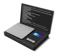 Báscula Digital de Precisión, Báscula portátil de Bolsillo, Pantalla LCD Retroiluminada, Precisión con Función de Tara, Acero inoxidable, Mini balanza para joyería, cocina, pastillas, infusiones