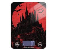 Báscula digital de viaje de castillo de vampiro gótico, impermeable, portátil, para viajes, 11 libras/0 18 onzas, 5 kg/5 g (Escenario) con 4 unidades para asar asar alimentos