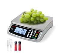 Báscula digital grande de cocina de 88 lb/40 kg, escala de 0.05 oz/1 g con escala comercial de cálculo de precios, báscula de gramos de acero inoxidable 304 para hornear, cocinar carne, restaurante