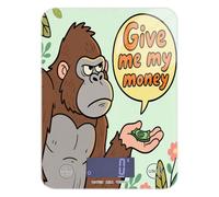 Báscula digital impermeable de cocina de 11 libras/1 onzas, 5 kg/5 g, Give Me My Money Gorilla a escala pequeña gramos con 4 unidades para hornear especias preparación de comidas (pilas no incluidas