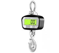 Báscula digital industrial for grúa de 2 toneladas, 0,1 kg, pantalla LCD, alta resistencia, con gancho, higrómetro, retención de pico, medidor de peso y control remoto.(Black)