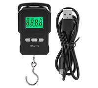 Báscula Digital LCD Portátil de 75 Kg Gancho de Mano Electrónico Cinturón de Equipaje Báscula Colgante Retroiluminación Balance Pesaje Pantalla Digital Gancho Colgante Báscula Electrónica con Cinta Mé