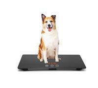 Báscula digital para mascotas para perros, con alfombrilla antideslizante, plataforma de báscula para animales, dimensiones 25,6 x 17,7 pulgadas, peso máximo 220 libras, precisión 10 g, color negro.