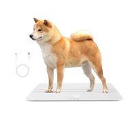 Báscula digital para mascotas para perros y gatos, gran báscula para perros, máx. 220 libras, versión recargable, 3 modos de pesaje libras, kg, st, precisión 10 g, 27,16 x 12,99 pulgadas