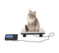 Báscula digital para paquetes, 150 kg / 5 g, pantalla LCD, plataforma de escala, báscula digital de plataforma 660LBS con adaptador y batería