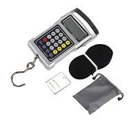 Báscula Digital para Pescar 7 en 1 con Pantalla LCD Retroiluminada, Balanza Electrónica Portátil para Pesca con Reloj y Termómetro