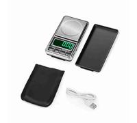 Báscula digital portátil Balanza electrónica precisa profesional 500 g 0 1 g con pantalla de retroiluminación verde de acero inoxidable para joyería dorada Báscula de bolsillo (El peso del artículo