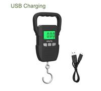 Báscula digital portátil de 60 kg y 10 g, electrónica, for colgar equipaje, con batería y carga USB, for pesca.(USB Charging Mode)
