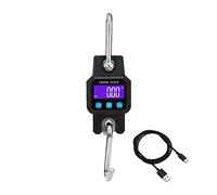 Báscula Digital recargable por USB de 300kg y 50g, báscula de caza portátil, Mini báscula de grúa de elevación, báscula electrónica colgante Industrial(Nero)