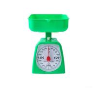 Báscula educativa con bandeja de plástico, báscula de cocina precisa, 1-5 kg, de ABS, para escuela y cocina, báscula mecánica para hornear, mercado, enseñanza y alimentos (verde)