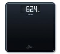 Beurer GS400 Blanca Báscula Digital De Vidrio, Vidrio Seguridad 8Mm, 200Kg /100 g, Pantalla LCD Retroiluminada Grandes Dígitos 3.9 cm, Apagado Automático, Color Negro
