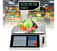 BáScula ElectróNica Báscula digital con impresión electrónica de etiquetas de precio, capacidad de 30 kg/66,14 lb, báscula contadora comercial para supermercados, tiendas de conveniencia y c