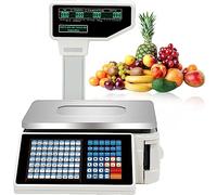 BáScula ElectróNica Báscula digital con impresión electrónica de etiquetas de precios y códigos de barras, 63 teclas de acceso directo para pesaje en supermercados, tiendas minoristas y alma