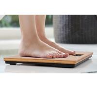 Báscula electrónica con diseño elegante de ProfiCare: Bambú / Marrón