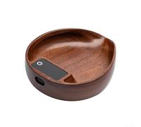 Báscula electrónica de café de madera de nogal con precisión de 0,1 g, recargable a través de USB-C, base de silicona antideslizante para espresso y cocina