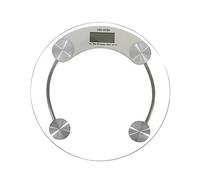 Báscula electrónica digital de cristal para baño (5-150 kg), transparente