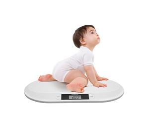 Báscula for bebés Báscula digital de 20 kg Pesaje for mascotas infantiles Animales pequeños de alta precisión Funciona con pilas Báscula for bebés multifunción blanca Monitor Crecimiento de la salud