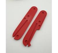 Báscula G10 texturizada personalizada para Victorinox de 91 mm, asas de repuesto con ranuras para pinzas, palillo de dientes y pin (rojo)