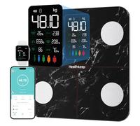 Báscula Grasa Corporal Báscula de Baño Digital, Balanza Bluetooth Inteligente con Análisis (Profundo negro)