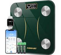 Báscula Grasa Corporal Bluetooth, INSMART Báscula Baño Digital con APP Inteligente, 13 Monitores de Composición Corporal, para Andriod y iOS, 180kg Negro