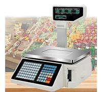 Bascula Industrial Báscula digital de cálculo de precios con pantalla de poste de impresión electrónica de etiquetas, báscula contadora comercial de pantalla de doble cara de 30 kg/66,14 lb